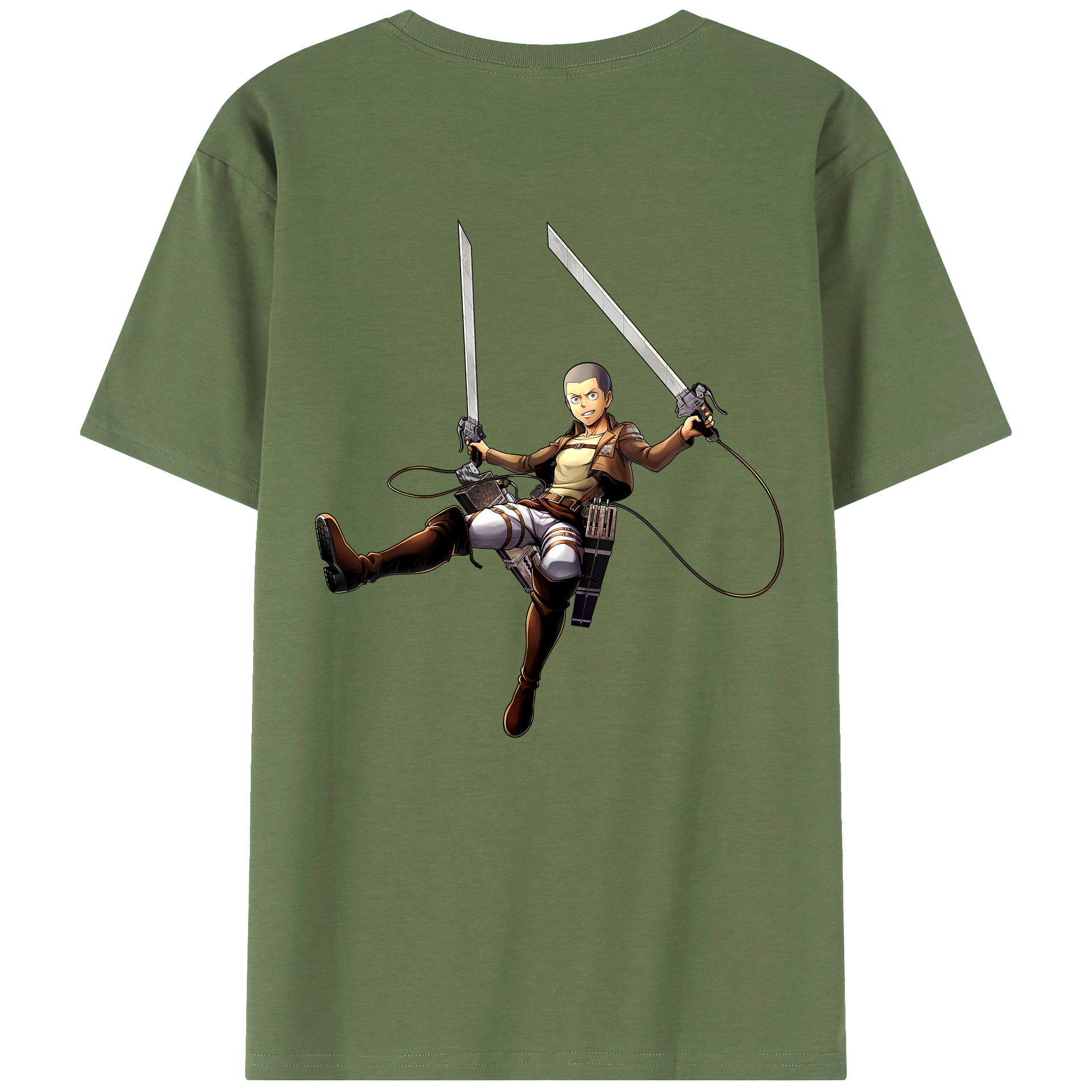 （画像用） 進撃の巨人 コニー·スプリンガー Attack on Titan Connie Springer 綿100％ メンズ半袖Tシャツ（バックプリント） 通気性